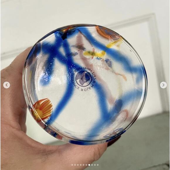 Vintage Signed Millefiori Art Glass Tumbler Ursa Major Hand Made in France - Picture 7 of 10